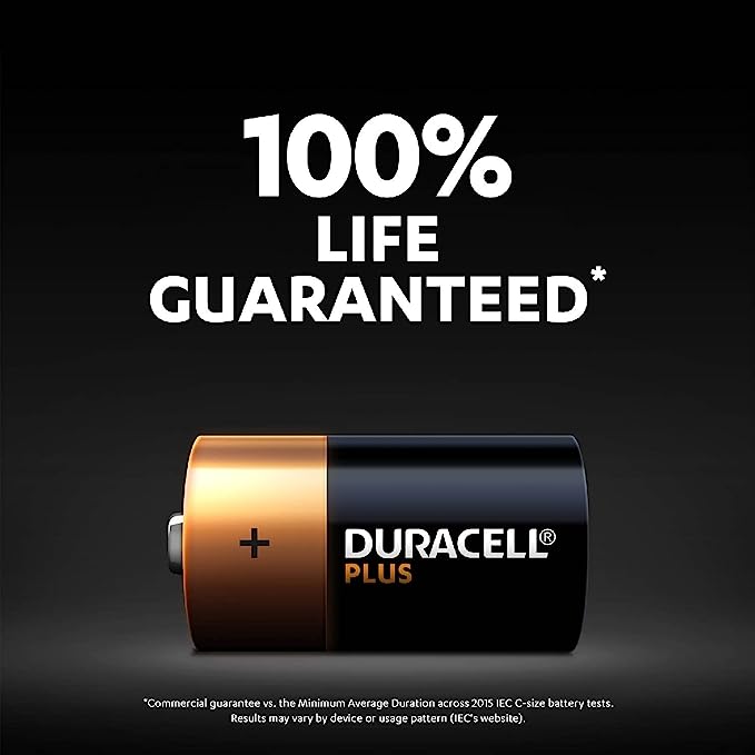 Duracell Plus D Alkaline Batteries Pack of 4