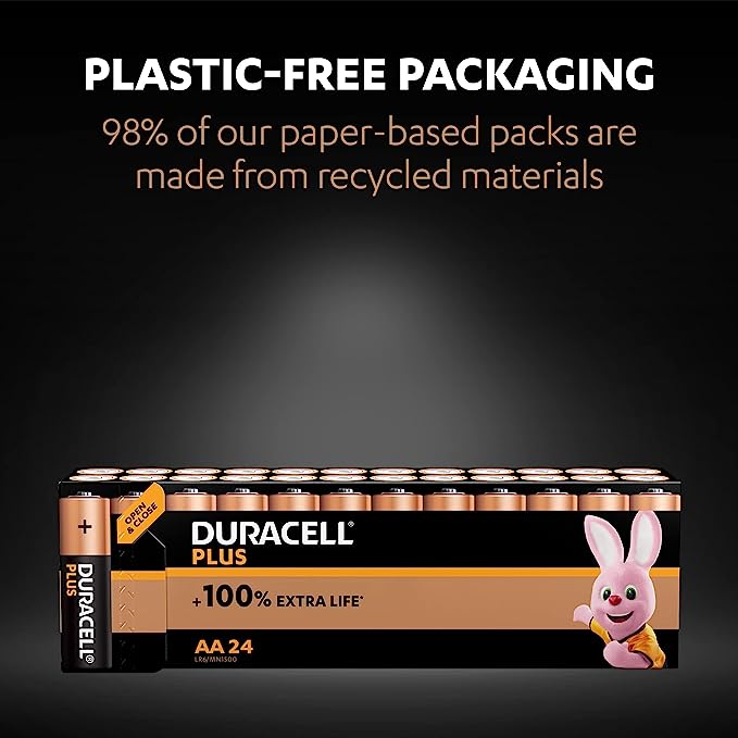 Duracell Plus AA Alkaline Batteries Pack of 24