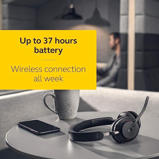 Jabra Evolve2 65 Stereo Wireless PC Headset - USB-A Bluetooth Adapter