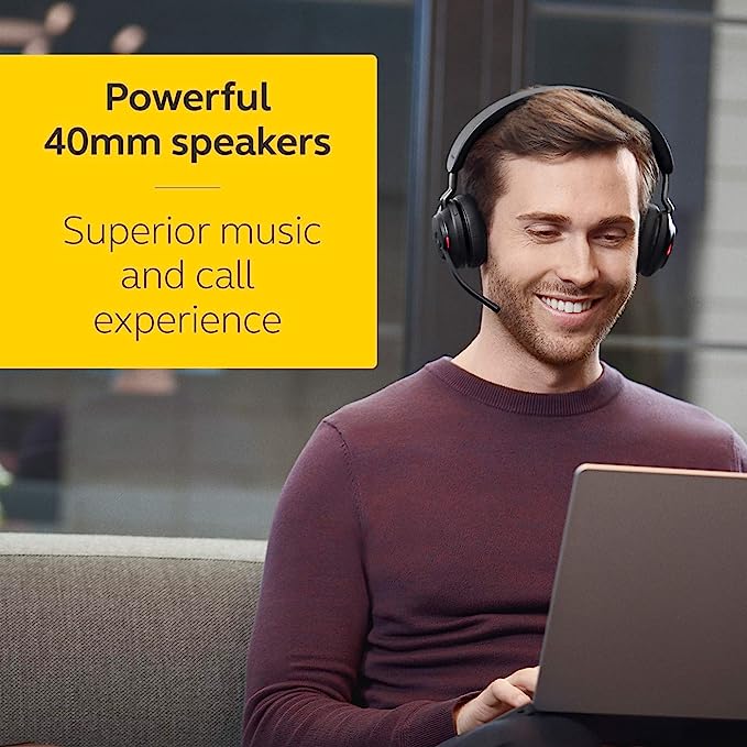 Jabra Evolve2 65 Stereo Wireless PC Headset - USB-A Bluetooth Adapter