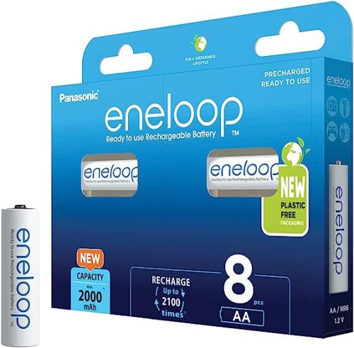 Panasonic eneloop Rechargeable AA 2000Mah Batteries pack of 8