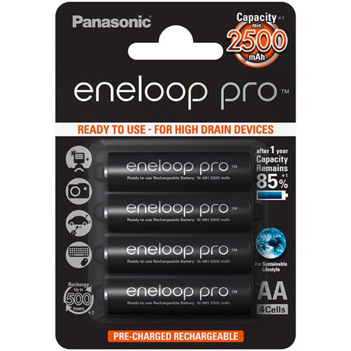 Panasonic eneloop Rechargeable AA 2500Mah Batteries pack of 4